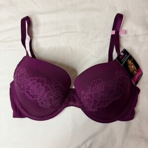 NWT Maidenform Self Expressions 05757J Push Up Bra Women's 36D - Purple Merlot
